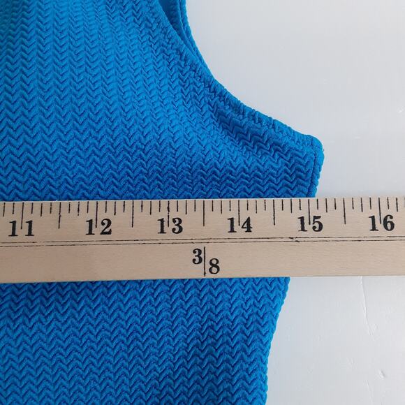 Seafolly Australia Deep V Neck One Piece Swimsuit Blue Backless Womens 10 NWT - Picture 12 of 15